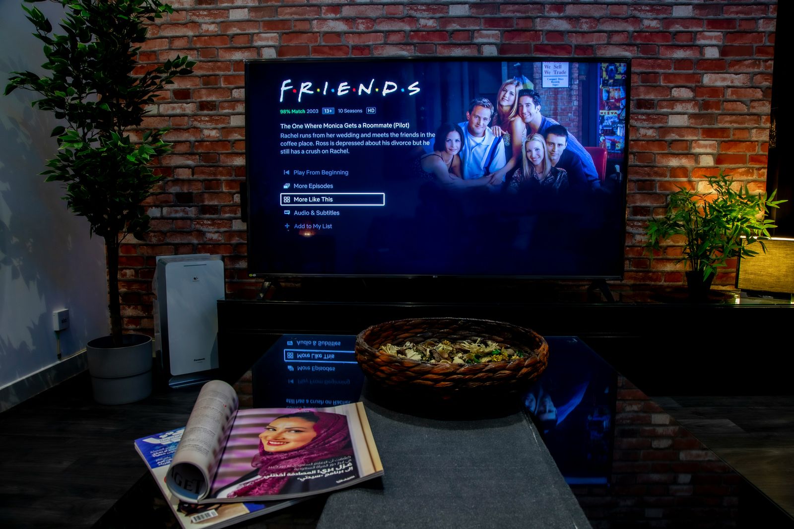 Modern flat-screen TV in a stylish living room
